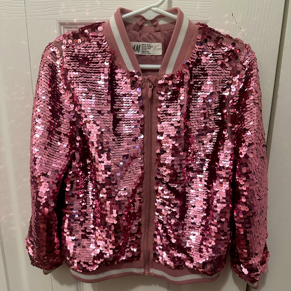 H&M Girls Sequin Unicorn Jacket 5T